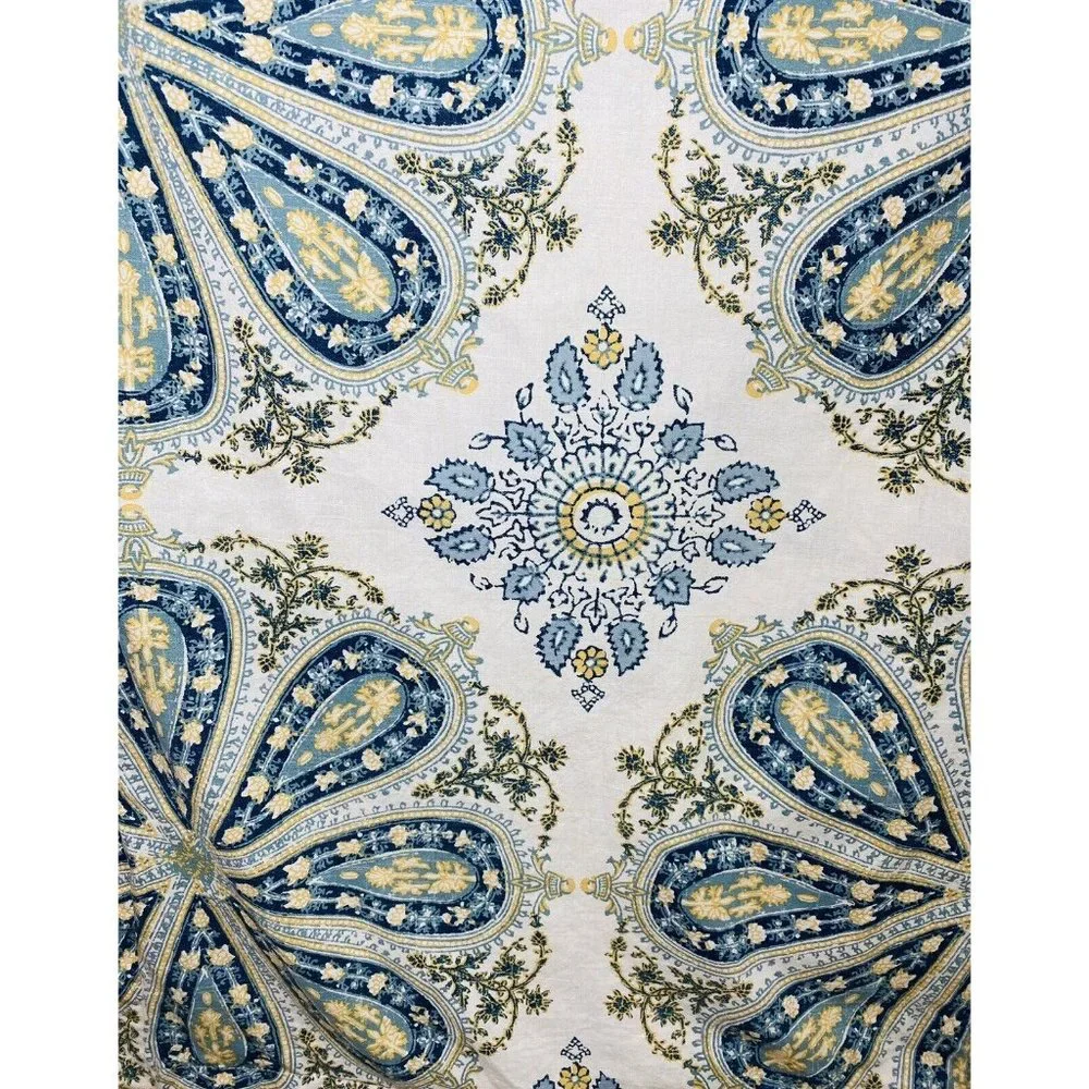 Ralph Lauren Blue Medallion Paisley‎ King Set Cotton Pillowcase Shams